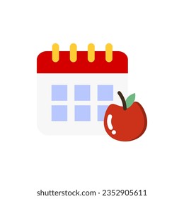 Diet Calendar Icon. Healthcare, schedule, reminder concepts. Flat vector design isolated illustration.
