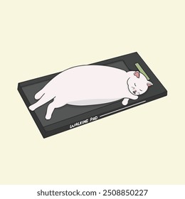 Dieta Cat Meme Adesivo Ilustração bonito