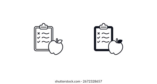 Icono de gráfico de dieta con fondo blanco Ilustración de stock de Vector
