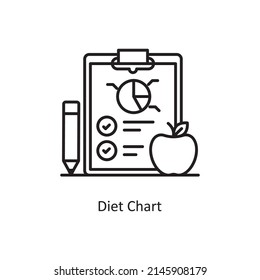 Diet Chart vector Outline Icon Design illustration. Medical And Lab Equipment Symbol on White background EPS 10 File