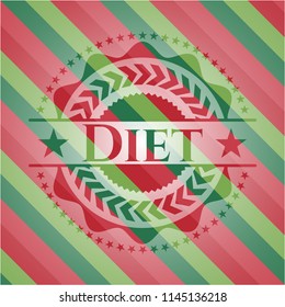 Diet christmas colors style emblem.