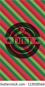 Diet christmas style emblem.