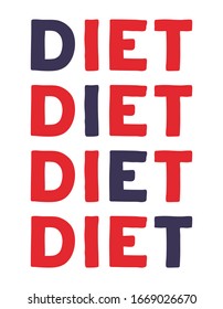 Diet Colorful isolated vector saying