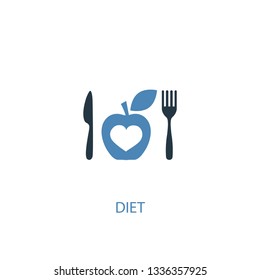 diet concept 2 colored icon. Simple blue element illustration. diet concept symbol design. Can be used for web and mobile UI/UX