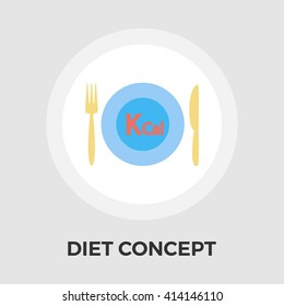 Diet concept icon vector. Flat icon isolated on the white background. Editable EPS file. Vector illustration.