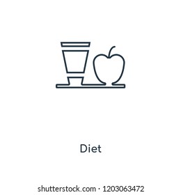 Diet concept line icon. Linear Diet concept outline symbol design. This simple element illustration can be used for web and mobile UI/UX.