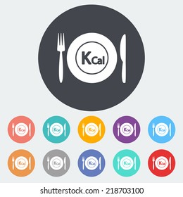 Diet concept. Single flat icon on the circle. Vector illustration.