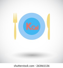 Diet concept. Single flat icon on white background. Vector illustration.