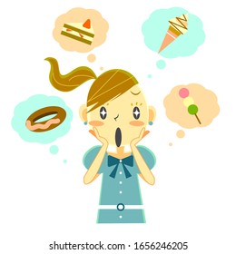 diet, cute girl, wants sweets