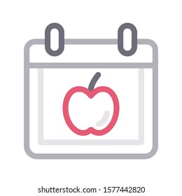 diet date vector color line icon 