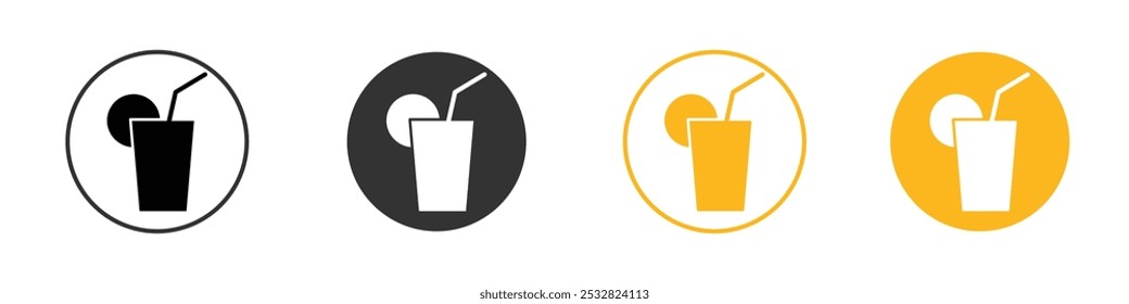 Diet drink icon black and white vector outline sign