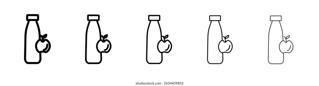 Diät-Getränk-Symbol flache Illustration Set Logo