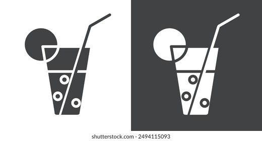 Diet drink icon Flat set in black and white color outline vector