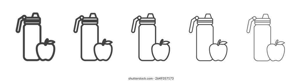 Dieta ícone de bebida Símbolo de ilustração de gráficos de linha
