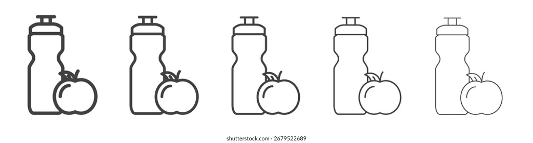 Dieta ícone de bebida Símbolo de ilustração de gráficos de linha