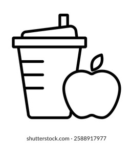 Diet drink icon Outline vector symbol sign