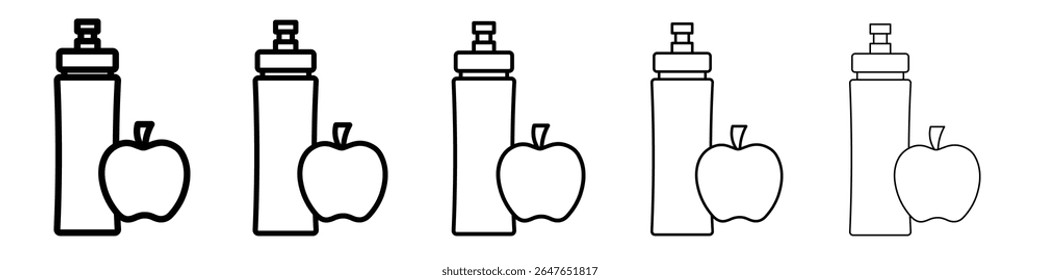 Diet drink icon vector thin outline style sign