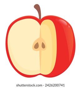 Diet eco apple icon cartoon vector. Red color meal. Fresh color eco