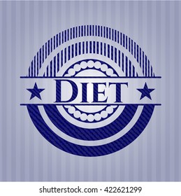 Diet emblem with jean background