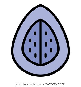 Icono de higo de dieta. Esquema de la dieta higo Vector icono de color plano aislado