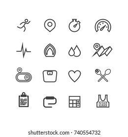 Diet and fitness icons set,Vector