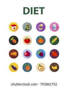 Diet flat icon. Vector illustration. Element template for design.