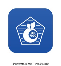 Diet food icon blue vector isolated on white background