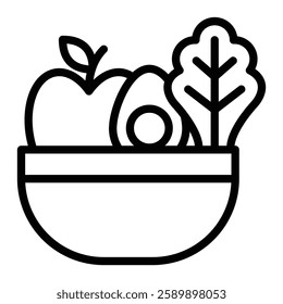 Diet Food Vector Line Icon Design For Personal And Commercial Use