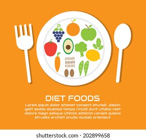 Diet Foods,Vector cartoon business