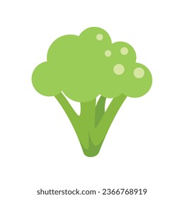 Diet fresh brocoli icon flat vector. Broccoli cabbage. Food vegetable isolated