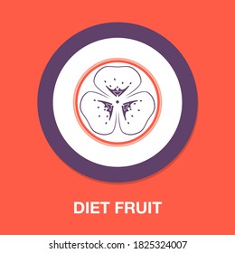 diet fruit icon - simple, vector, icon for website design, mobile app, ui. Vector Illustration