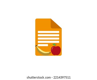 Dieta, icono de la fruta. Ilustración vectorial.