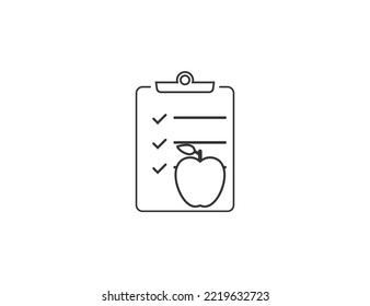 Dieta, icono de la fruta. Ilustración vectorial.
