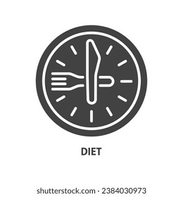 Diet glyph icon. Vector illustration of lunch time.