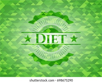 Diet green mosaic emblem