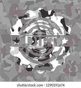 Diet grey camouflaged emblem