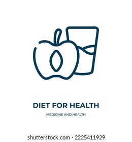 Diet for health icon. Linear vector illustration from medicine and health collection. Outline diet for health icon vector. Thin line symbol for use on web and mobile apps, logo, print media.