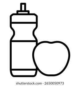 ícone de dieta plano fino esboço arte logotipo