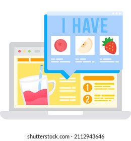 Diet icon. Healthy recipe creation mobile phone app vector. Dieting dish menu development online service on smartphone