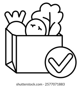 Diet Icon - Line Style - Brain Theme