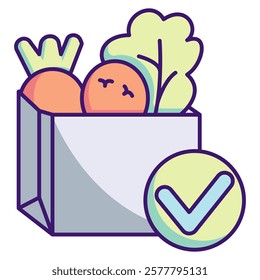 Diet Icon - Lineal Color Style - Brain Theme