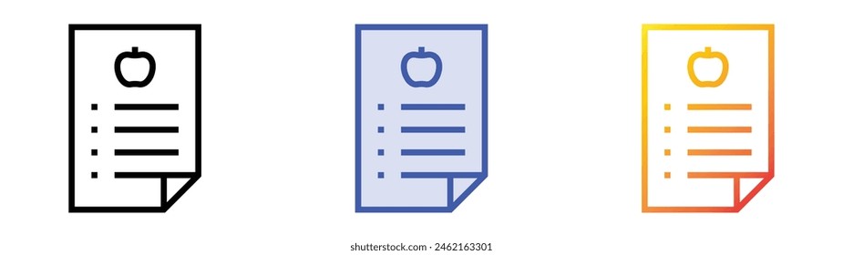 icono de dieta. Diseño de estilo de relleno lineal, azul y degradado aislado sobre fondo blanco