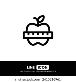 Diet icon pixel perfect | Vector outline illustration