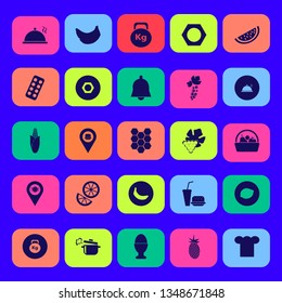 diet icon set with lemon, banana and orange vector illustration