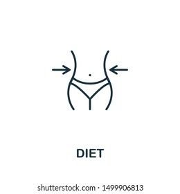 Icono de dieta. Diseño delgado de estilo de contorno de la colección de iconos de fitness. Icono de Dieta creativa para diseño web, aplicaciones, software, uso de impresión.