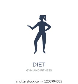 Diet icon. Trendy flat vector Diet icon on white background from Gym and fitness collection, vector illustration can be use for web and mobile, eps10