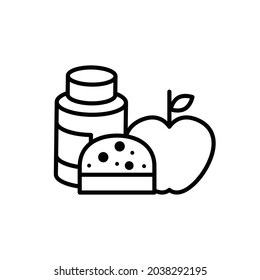 Vector de icono de dieta. Signo de ilustración nutricional adecuada. símbolo de adelgazamiento.