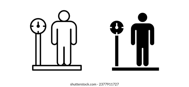 Diet icon vector set. Weighing person symbol
