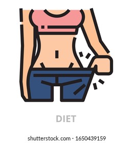 Icono de dieta para sitio web, aplicación, impresión, documento, diseño de afiches, etc.