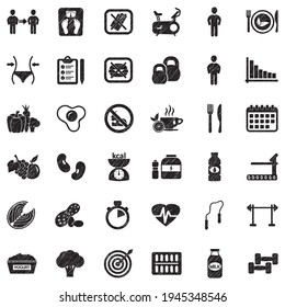 Diet Icons. Black Scribble Design. Vector Illustration.